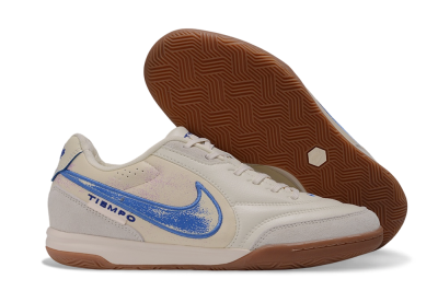 Nike Tiempo Street Gato PRM IC Indoor & Futsal Soccer Shoes - White/Sail/Royal Blue