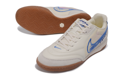 Nike Tiempo Street Gato PRM IC Indoor & Futsal Soccer Shoes - White/Sail/Royal Blue