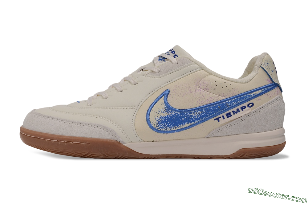 Nike Tiempo Street Gato PRM IC Indoor & Futsal Soccer Shoes - White/Sail/Royal Blue 2