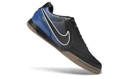 Nike Tiempo Street Gato PRM IC Indoor & Futsal Soccer Shoes - Black/Black/Game Royal