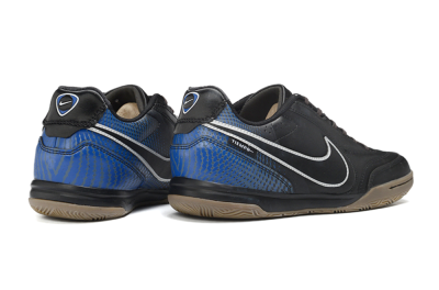 Nike Tiempo Street Gato PRM IC Indoor & Futsal Soccer Shoes - Black/Black/Game Royal