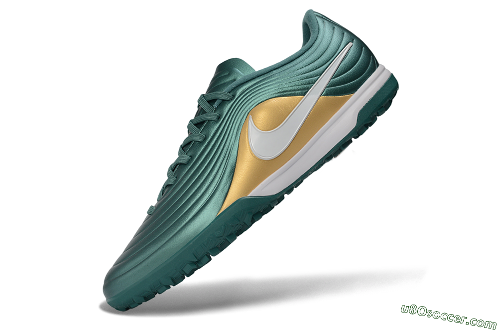 Nike Tiempo Legend 11 Pro TF Artificial Turf Soccer Shoes - Green/Emerald Green/Metallic Gold 5