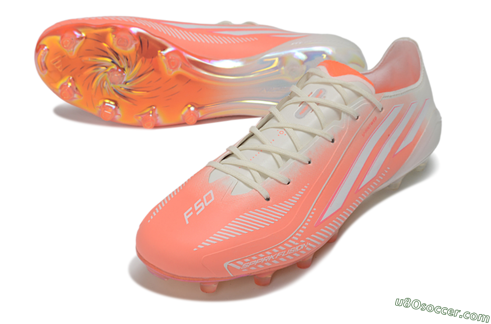 Adidas F50 Elite FG Firm Ground Soccer Cleats - Coral/Sunset Glow/Off White 3