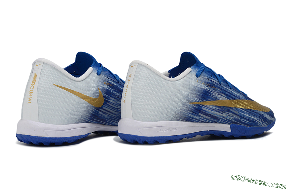 Nike Air Zoom Mercurial Superfly 11 Elite TF Artificial Turf Soccer Shoes - Blue/Royal Blue/Metallic Gold 6