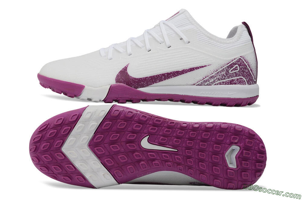 Nike Air Zoom Mercurial Vapor 16 Pro TF Artificial Turf Soccer Shoes - White/White/Berry 0