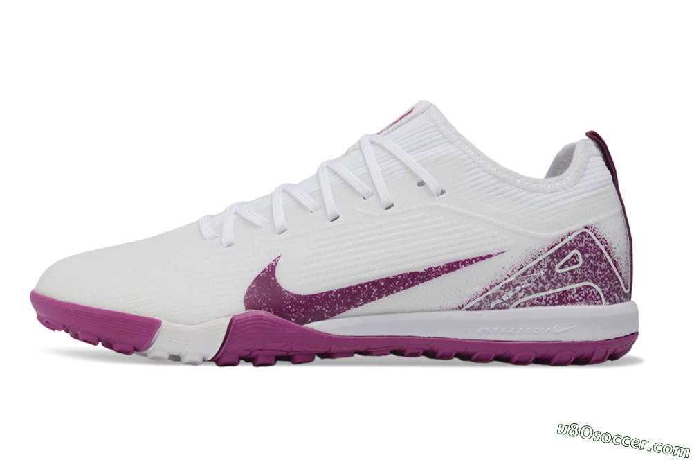 Nike Air Zoom Mercurial Vapor 16 Pro TF Artificial Turf Soccer Shoes - White/White/Berry 2