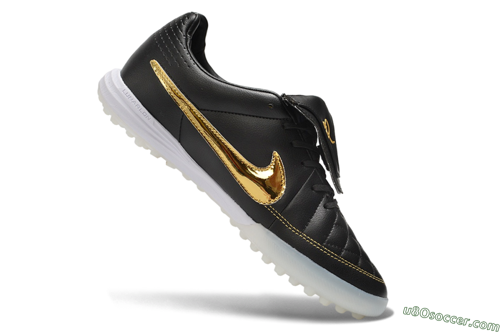 Nike Tiempo Legend SE TF Artificial Turf Soccer Shoes - Black/Black/Metallic Gold 4
