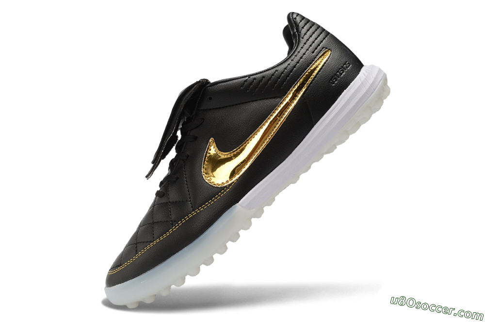 Nike Tiempo Legend SE TF Artificial Turf Soccer Shoes - Black/Black/Metallic Gold 5