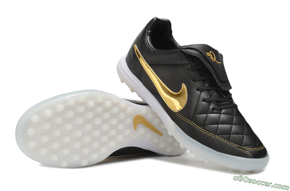 Nike Tiempo Legend SE TF Artificial Turf Soccer Shoes - Black/Black/Metallic Gold 0