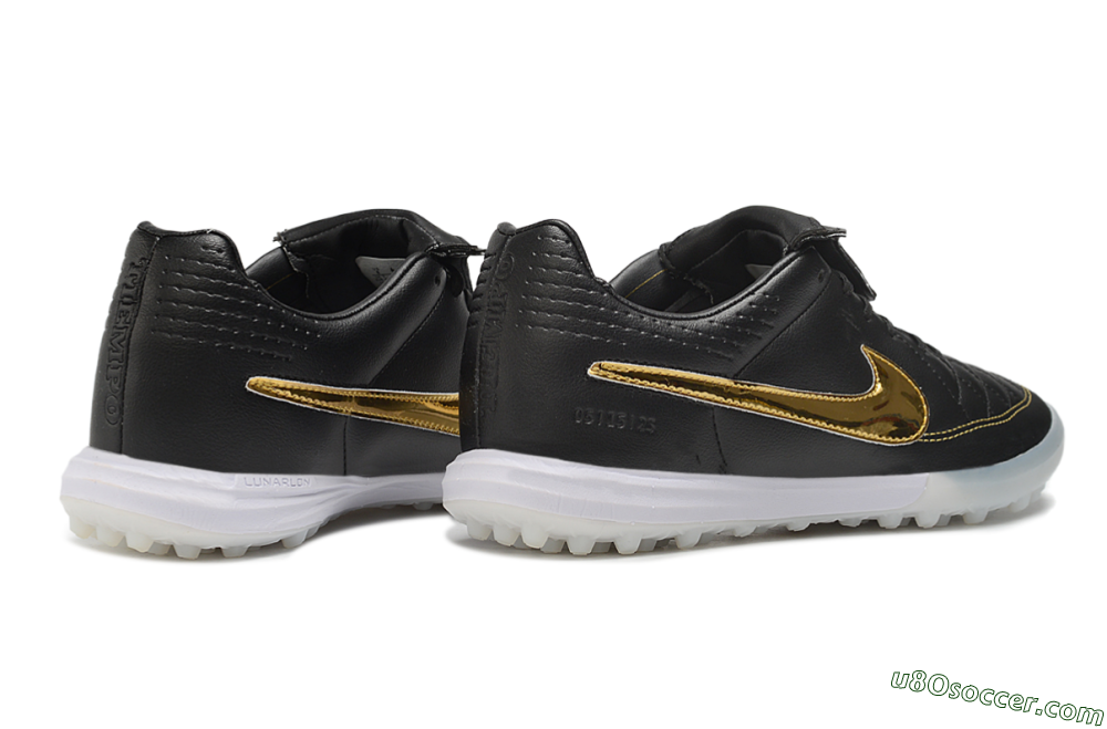 Nike Tiempo Legend SE TF Artificial Turf Soccer Shoes - Black/Black/Metallic Gold 6