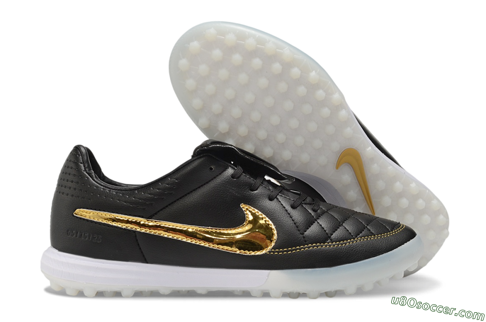 Nike Tiempo Legend SE TF Artificial Turf Soccer Shoes - Black/Black/Metallic Gold 1