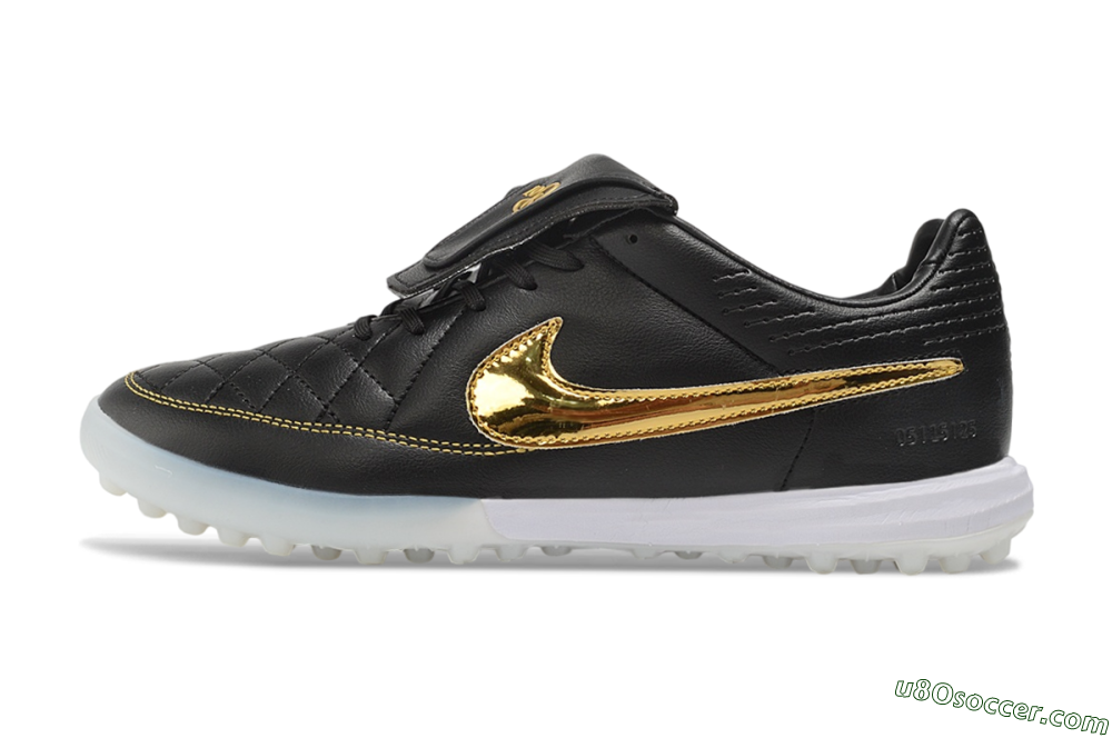 Nike Tiempo Legend SE TF Artificial Turf Soccer Shoes - Black/Black/Metallic Gold 2