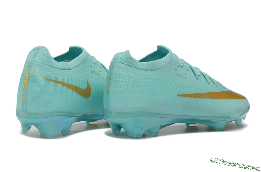 Nike Air Zoom Mercurial Vapor 17 Elite FG Firm Ground Soccer Cleats - Turquoise/Tropical Teal/Metallic Gold 6
