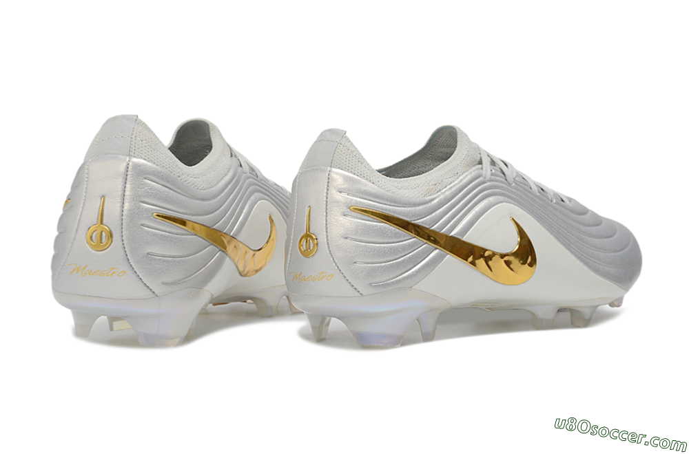 Nike Tiempo Legend 11 Elite FG Firm Ground Soccer Cleats - White/Metallic Silver/Metallic Gold 6