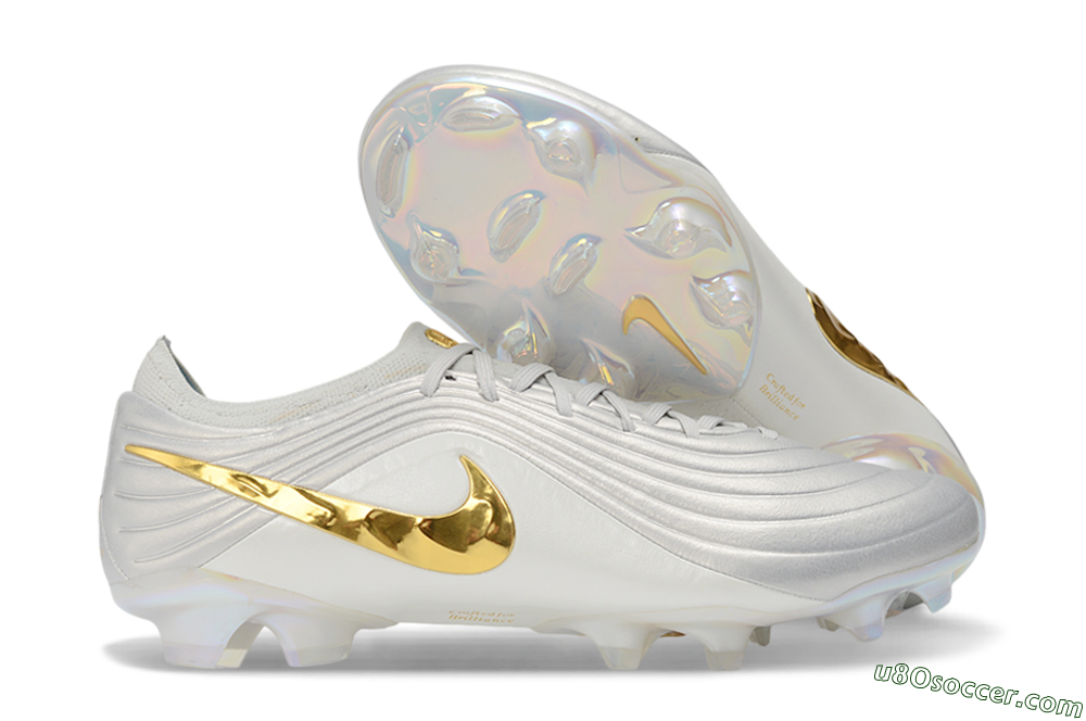 Nike Tiempo Legend 11 Elite FG Firm Ground Soccer Cleats - White/Metallic Silver/Metallic Gold 1