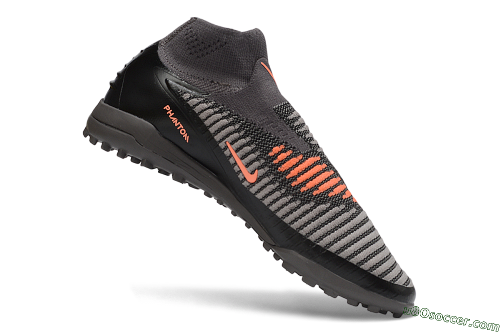 Nike Phantom 6 Elite High TF Artificial Turf Soccer Shoes - Grey/Iron Grey/Black Iridescent 4