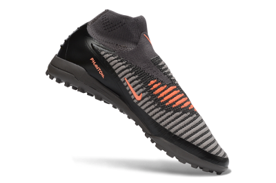 Nike Phantom 6 Elite High TF Artificial Turf Soccer Shoes - Grey/Iron Grey/Black Iridescent