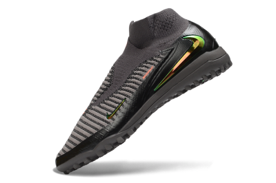 Nike Phantom 6 Elite High TF Artificial Turf Soccer Shoes - Grey/Iron Grey/Black Iridescent