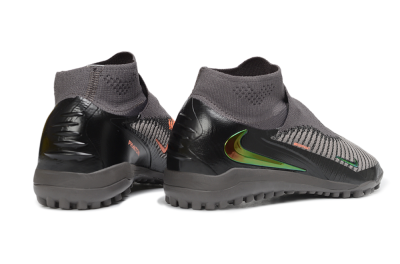 Nike Phantom 6 Elite High TF Artificial Turf Soccer Shoes - Grey/Iron Grey/Black Iridescent