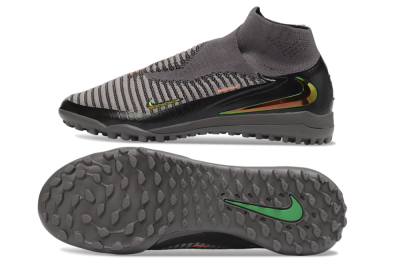 Nike Phantom 6 Elite High TF Artificial Turf Soccer Shoes - Grey/Iron Grey/Black Iridescent