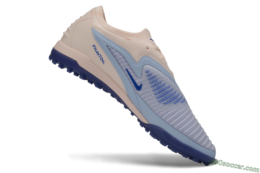 Nike Phantom 6 Elite Low TF Artificial Turf Soccer Shoes - Pink/Barely Grape/Royal Blue 4