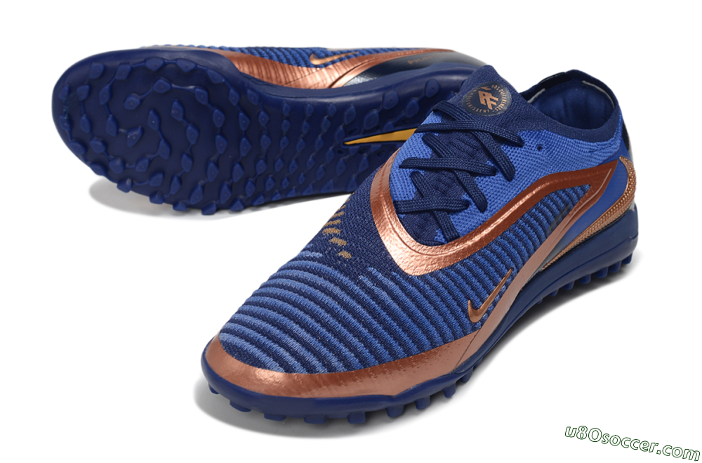Nike Phantom 6 Elite Low TF Artificial Turf Soccer Shoes - Blue/Midnight Navy/Metallic Copper 3