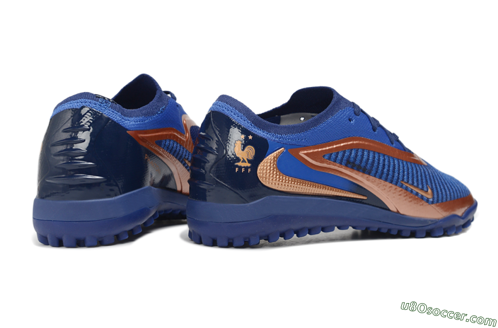 Nike Phantom 6 Elite Low TF Artificial Turf Soccer Shoes - Blue/Midnight Navy/Metallic Copper 6