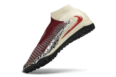 Nike Phantom 6 Elite High TF Artificial Turf Soccer Shoes - Maroon/Burgundy/Cream