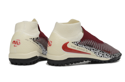 Nike Phantom 6 Elite High TF Artificial Turf Soccer Shoes - Maroon/Burgundy/Cream