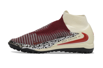 Nike Phantom 6 Elite High TF Artificial Turf Soccer Shoes - Maroon/Burgundy/Cream