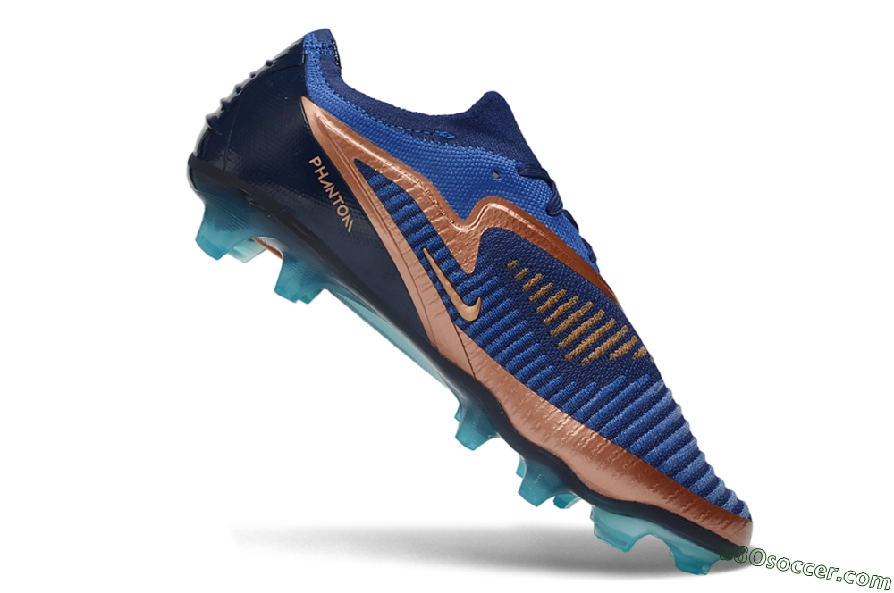 Nike Phantom 6 Elite Low FG Firm Ground Soccer Cleats - Blue/Midnight Navy/Metallic Copper 4
