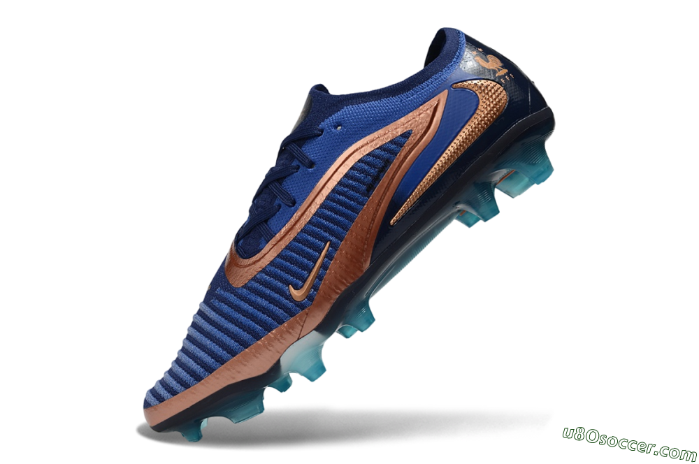 Nike Phantom 6 Elite Low FG Firm Ground Soccer Cleats - Blue/Midnight Navy/Metallic Copper 5
