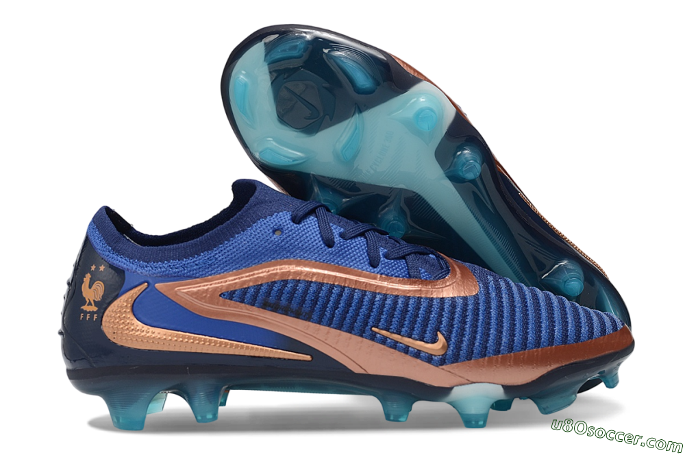 Nike Phantom 6 Elite Low FG Firm Ground Soccer Cleats - Blue/Midnight Navy/Metallic Copper 1