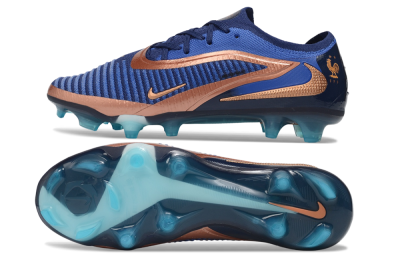 Nike Phantom 6 Elite Low FG Firm Ground Soccer Cleats - Blue/Midnight Navy/Metallic Copper