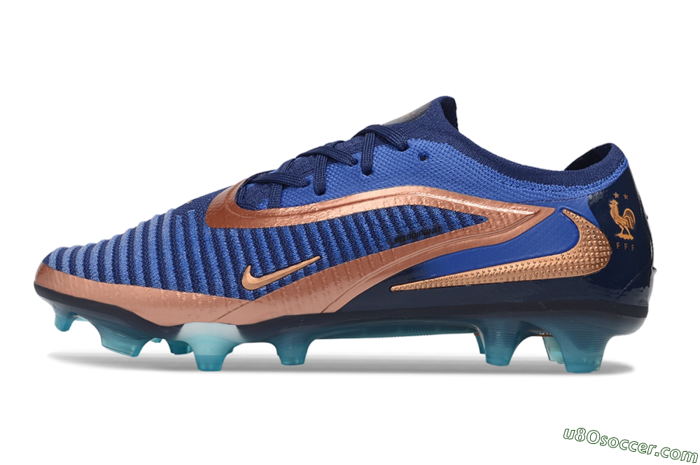 Nike Phantom 6 Elite Low FG Firm Ground Soccer Cleats - Blue/Midnight Navy/Metallic Copper 2