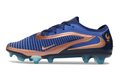 Nike Phantom 6 Elite Low FG Firm Ground Soccer Cleats - Blue/Midnight Navy/Metallic Copper