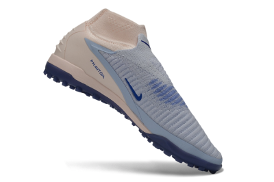 Nike Phantom 6 Elite High TF Artificial Turf Soccer Shoes - Blue/Baltic Blue/Barely Peach