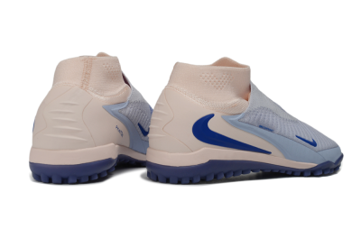 Nike Phantom 6 Elite High TF Artificial Turf Soccer Shoes - Blue/Baltic Blue/Barely Peach
