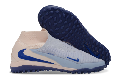 Nike Phantom 6 Elite High TF Artificial Turf Soccer Shoes - Blue/Baltic Blue/Barely Peach