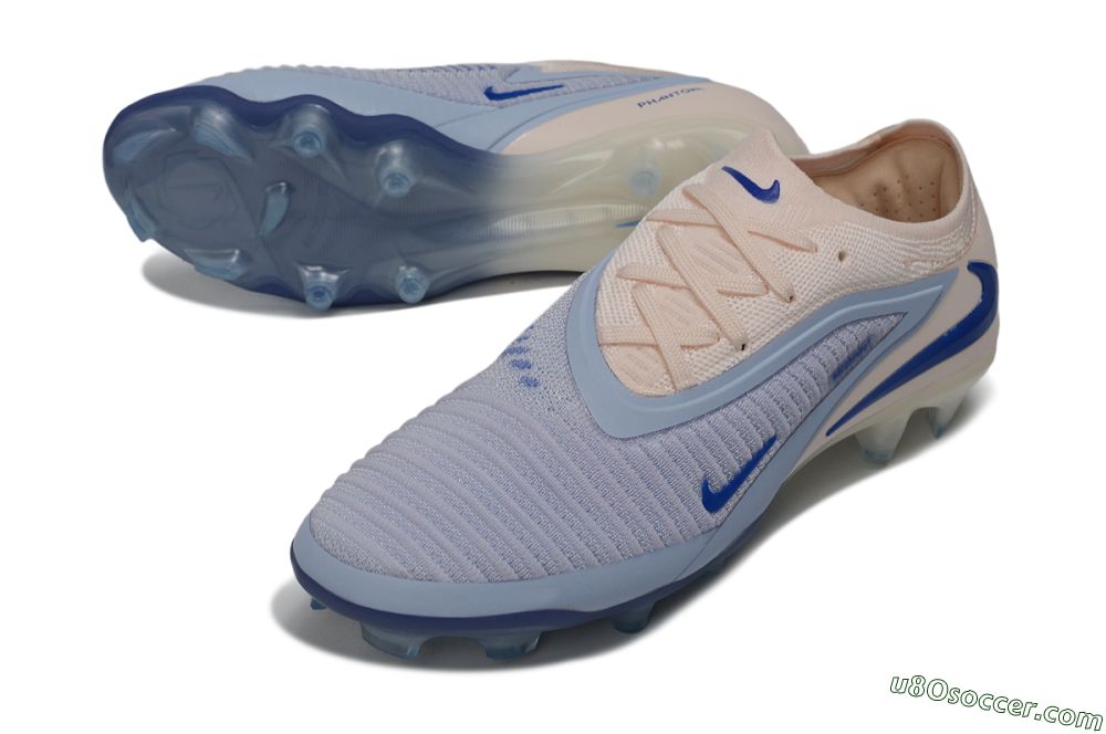 Nike Phantom 6 Elite Low FG Firm Ground Soccer Cleats - Blue/Barely Grape/Barely Peach 3