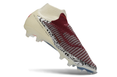 Nike Phantom 6 Elite High FG Firm Ground Soccer Cleats - Beige/Cream/Burgundy