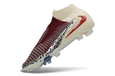 Nike Phantom 6 Elite High FG Firm Ground Soccer Cleats - Beige/Cream/Burgundy