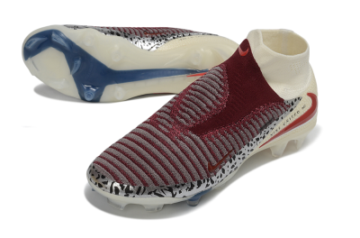 Nike Phantom 6 Elite High FG Firm Ground Soccer Cleats - Beige/Cream/Burgundy