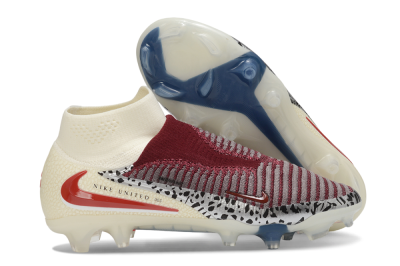 Nike Phantom 6 Elite High FG Firm Ground Soccer Cleats - Beige/Cream/Burgundy