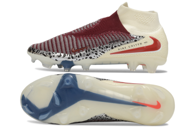 Nike Phantom 6 Elite High FG Firm Ground Soccer Cleats - Beige/Cream/Burgundy