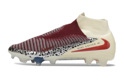 Nike Phantom 6 Elite High FG Firm Ground Soccer Cleats - Beige/Cream/Burgundy