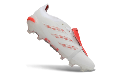Adidas Predator 26 Elite Fold-Over Tongue FG Firm Ground Soccer Cleats - White/Cloud White/Solar Red