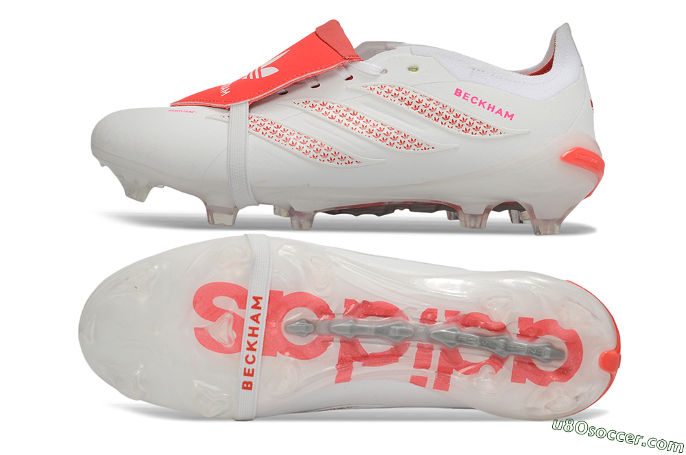 Adidas Predator 26 Elite Fold-Over Tongue FG Firm Ground Soccer Cleats - White/Cloud White/Solar Red 0