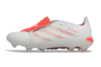 Adidas Predator 26 Elite Fold-Over Tongue FG Firm Ground Soccer Cleats - White/Cloud White/Solar Red