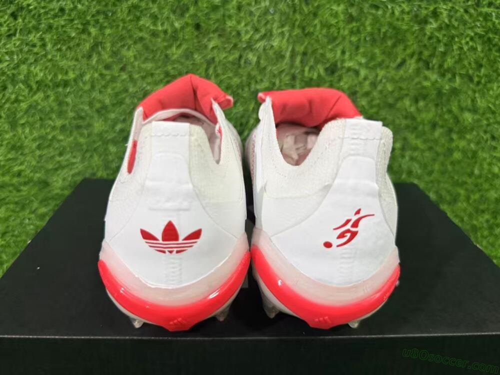Adidas Predator 26 Elite Fold-Over Tongue FG Firm Ground Soccer Cleats - White/Cloud White/Solar Red